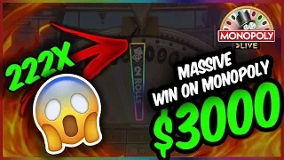 3,000$+ INSANE WIN ON MONOPOLY!!! [222x] | MONOPOLY LIVE PT 4