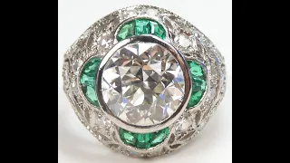 Art Deco Vintage Engagement European Diamond Ring Size 6 UK-L1/2 UGS Report $38,829.00 UGS Appraisal