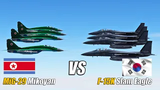 4 ROKAF F-15K Slam Eagle vs 4 KAPAAF MiG-29 Mikoyan - DCS WORLD