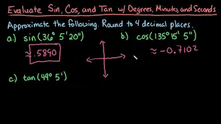 Evaluate Sin, Cos, Tan with Degrees, Minutes, Seconds in TI-84