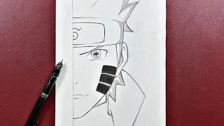 Easy anime sketch | how to draw naruto six paths sage mode half face easy step-by-step