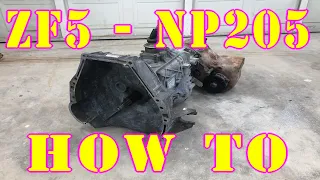 Hot to modify a Ford NP205 to fit a ZF5 with common tools.