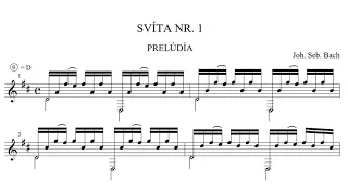 J. S. Bach - BWV 1007 - Prelude - Cello Suite N. 1 - Score Video (partitura)