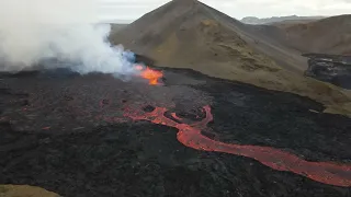 Drone Footage of new Eruption in Iceland Meradalur