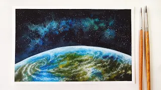Painting the Earth with Watercolor / The Planet Earth in Space / #57