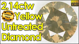 2.14ctw Untreated Fancy Color Natural Green Yellow Diamond Round Brilliant Solitaire 02-0022 NEW