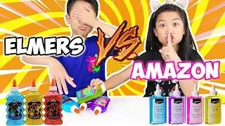 3 COLORS OF GLUE SLIME CHALLENGE! Amazon Basic Glue Vs Elmer’s Glue! JK Slime | Kids Video