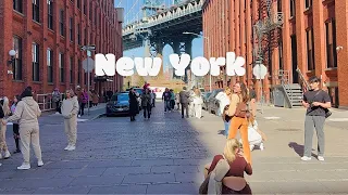 [4K]🇺🇸NYC Walk🗽DUMBO in Brooklyn ✨Manhattan Bridge & Time Out Market NY | Feb 2023