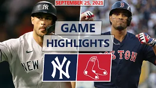 New York Yankees vs. Boston Red Sox Highlights | September 25, 2021 (Cortes Jr. vs. Pivetta)