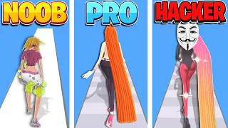 NOOB vs PRO vs HACKER no DESAFIO SUPER CORRIDA DO CABELO GIGANTE no Hair Challenge