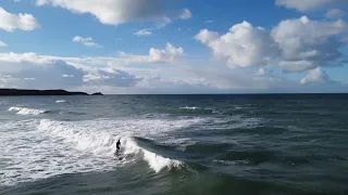 Little Fistral Beach by Drone 4K, Newquay, Cornwall, UK