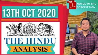 13 October 2020 | The Hindu Newspaper Analysis | Current affairs 2020 #UPSC #IAS #The Hinduanalysis