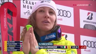 Горные лыжи. Alpine Skiing World Cup. Crans Montana (SUI) Ladies' Super Combined. Super G