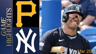 New York Yankees vs. Pittsburgh Pirates Game Highlights 03/20/2024 | MLB Spring Training 2024