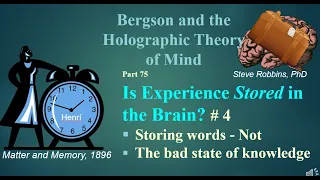 Bergson's Holographic Theory - 75 - Is Experience Stored in the Brain? #4