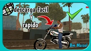 Como poner la moto rx 115 para tu gta san andreas de android