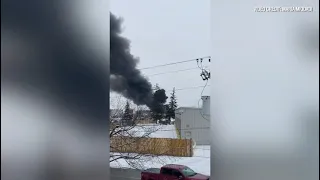 Raw Video shows black smoke in early moments of Eastway Explosion