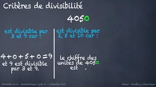 Critère de divisibilité : 2, 3, 4, 9, 10, 5