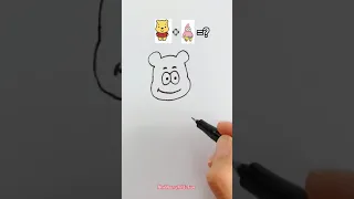 Creative Art  🐻⭐Winnie the Pooh+Patrick star=? #art #shorts #artwork #drawing #satisfying