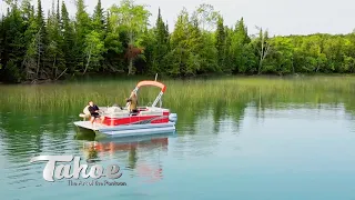 Tahoe's Sport Pontoon. Ultra Affordable.  Perfect For Small Lakes. 10 Year Warranty.