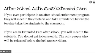 After School Activities/Extended Care