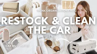 MONTHLY CAR RESTOCK & CLEAN: Amazon car must haves + trunk organization finds + car cleaning