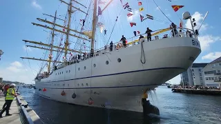 KRI Bima Suci of Indonesia arrives in Arendal, Norway