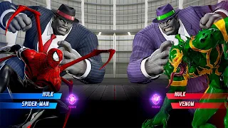 Spiderman & Hulk VS Venom & Hulk (Hardest AI) - Marvel vs Capcom : Infinite