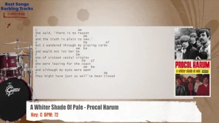 🥁 A Whiter Shade Of Pale - Procol Harum Drums Backing Track with chords and lyrics