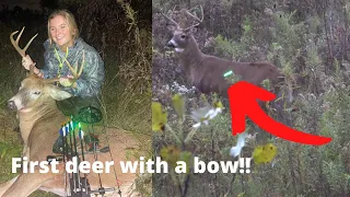 My girlfriends first deer with a bow!!! | BIG BUCK DOWN!!! | "October lull" buck