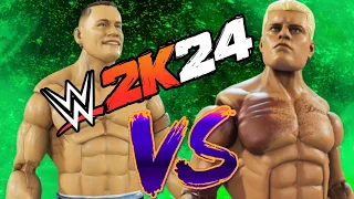 WWE 2K24 Action Figure John Cena Vs Action Figure Cody Rhodes.