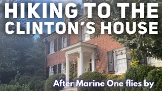 Hiking to the Clinton's D.C. house after watching Marine One fly off from the White House.