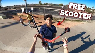 GIVING RANDOM KID A BRAND NEW SCOOTER!