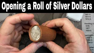 Opening a Full Roll of Morgan Silver Dollar Coins