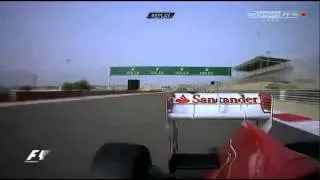 F1 Bahrain Grand Prix 2013 - Onboard  Massa Has a Puncture