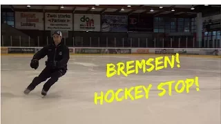 Schlittschuhlaufen Bremsen: Hockey Stop Tutorial