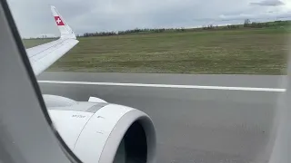 Swiss 1575 - Takeoff Vienna Runway 29 - Airbus A320neo