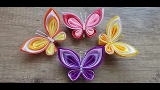 DIY/ Butterfly decoration/ Satin ribbon butterfly/ Kanzashi satin ribbon / Creative craft/ Handmade