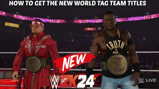 WWE2K24- HOW TO DOWNLOAD THE *NEW* WORLD TAG TEAM CHAMPIONSHIP