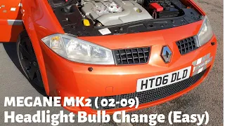 Renault Megane MK2 Headlight Bulb Change - VERY EASY 5 MINUTE BULB REPLACEMENT