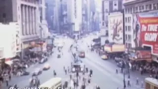 1945 Vintage color film from Times Square New York