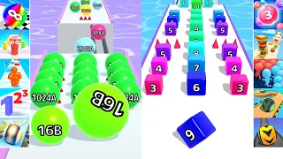 ✅ Satisfying Video Mobile Games - Ball Run 2048 Infinity Vs Marble Run 3D - Gameplay Walkthrough