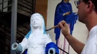 Policromia em escultura