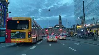 Driving at sunset in Copenhagen city center Denmark 🇩🇰 || 4K Copenhagen || Driving In Copenhagen