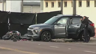 Motorcycle, SUV crash leaves 2 dead, 1 critical in St. Petersburg