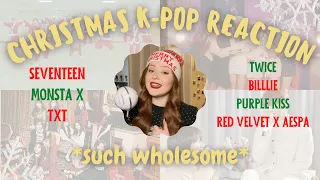 Christmas K-Pop Reaction! (Seventeen, Monsta X, TWICE, Billlie, Purple Kiss, TXT, Red Velvet, aespa)