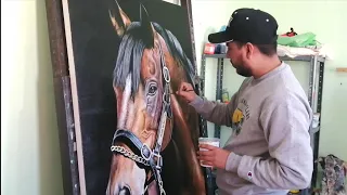 ¿Como pintar un caballo realista? Te muestra Elí Mendez pintor al Óleo.