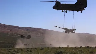 Washington National Guard Aviators Support m777 Sling-Load at xCTC (2019) 🇺🇸