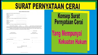 CONTOH CARA MEMBUAT SURAT PERNYATAAN CERAI