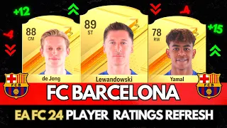 EA FC 24 | FC BARCELONA WINTER RATINGS UPGRADES & DOWNGRADES! 😱🔥 ft. Lewandowski, Yamal , De Jong...